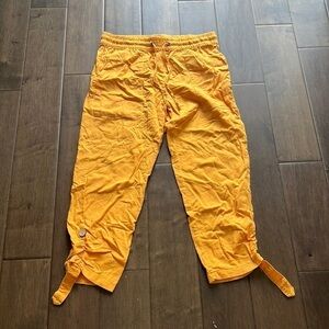 Jules & Leopold casual orange linen capris, 55% linen 45% rayon​​​